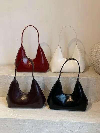 PU Leather Moon Shape Shoulder Bag.
