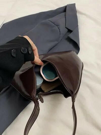 PU Leather Moon Shape Shoulder Bag.