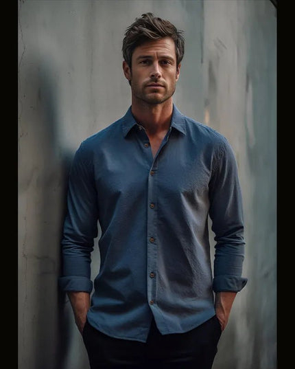 Pure Color Medieval Linen Shirt.