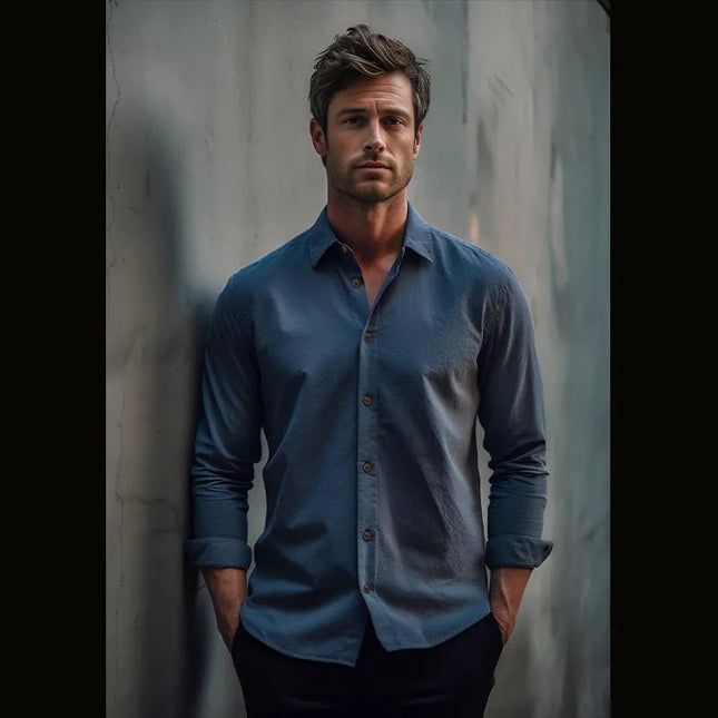 Pure Color Medieval Linen Shirt.