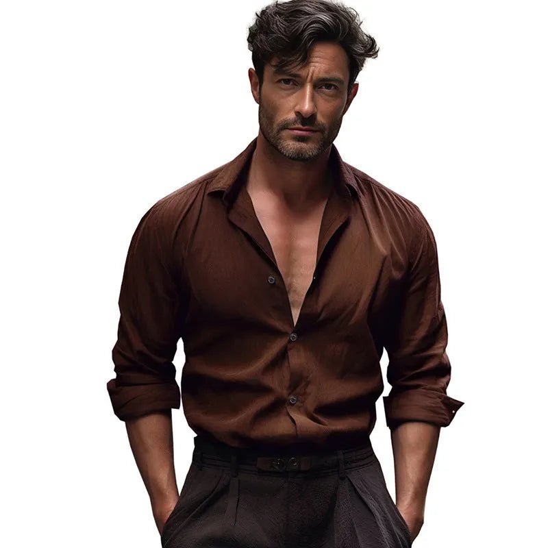 Pure Color Medieval Linen Shirt.