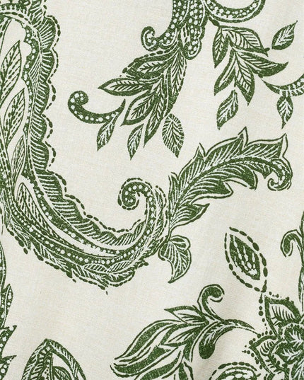 Retro Style Spring And Summer Leaf Print Shirt.