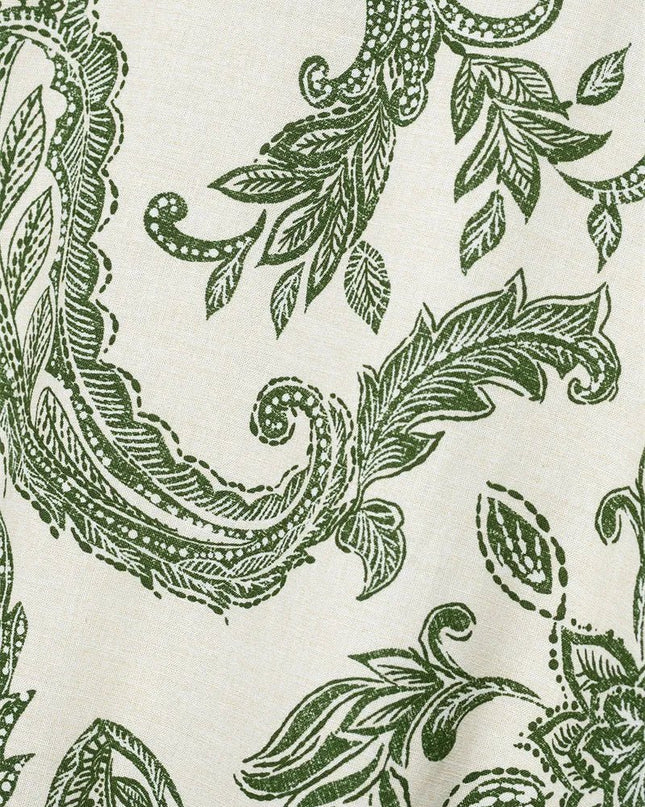 Retro Style Spring And Summer Leaf Print Shirt.