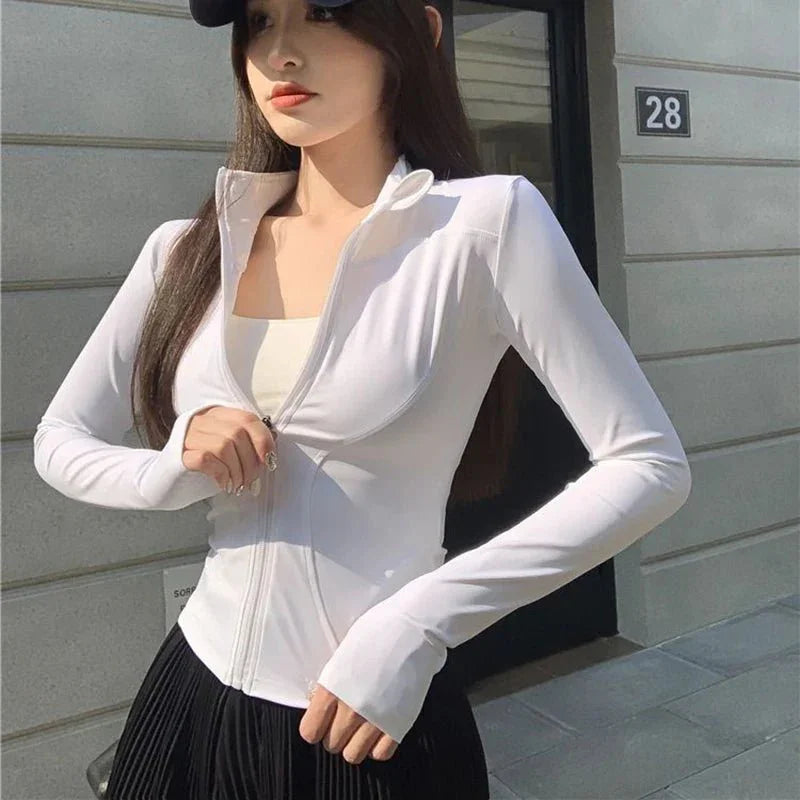 Rimocy Spring Summer Slim Fit Crop Tops.