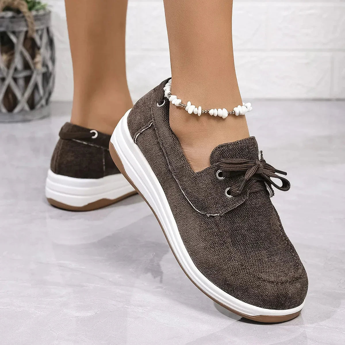 Round Toe Wedge Sneakers.