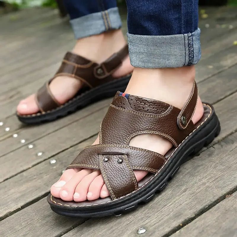 Sandals Genuine Leather Non-slip for Men.
