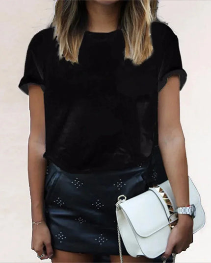 Short Sleeves Bottoming Shirt Round Neck - Everclothed™