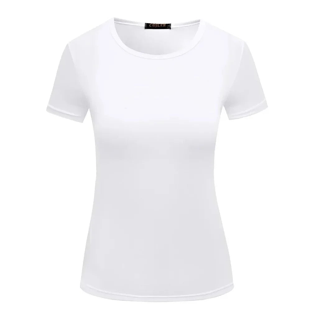 Short Sleeves Bottoming Shirt Round Neck.