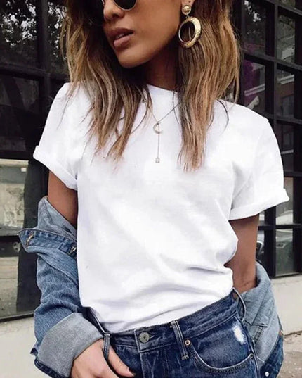 Short Sleeves Bottoming Shirt Round Neck.