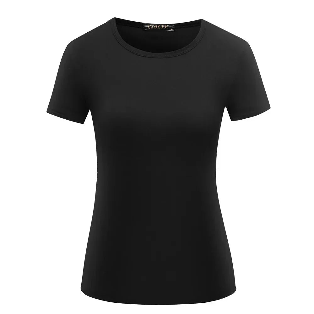 Short Sleeves Bottoming Shirt Round Neck.