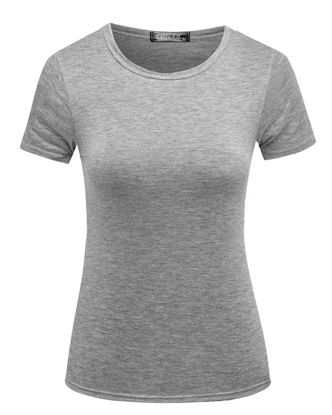 Short Sleeves Bottoming Shirt Round Neck.