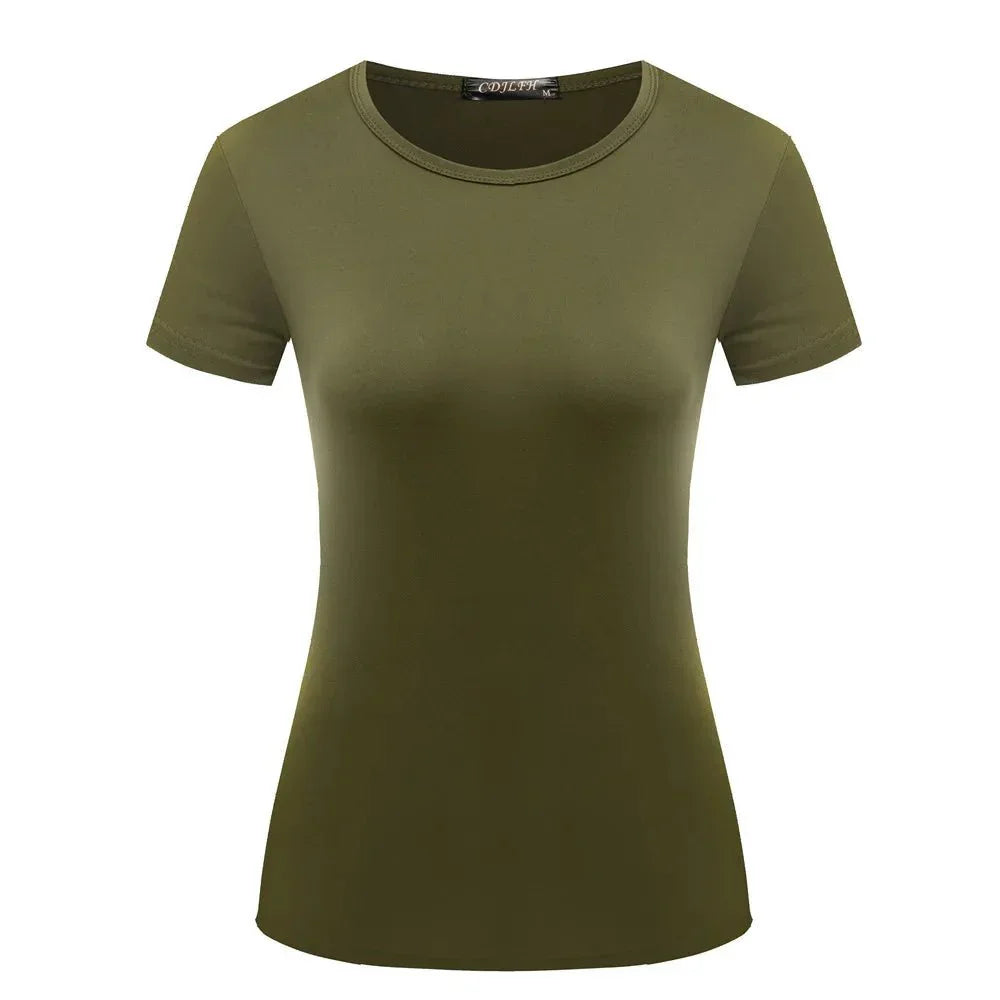 Short Sleeves Bottoming Shirt Round Neck.