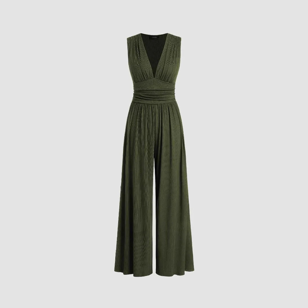 Sleeveless Knit Jumpsuit.