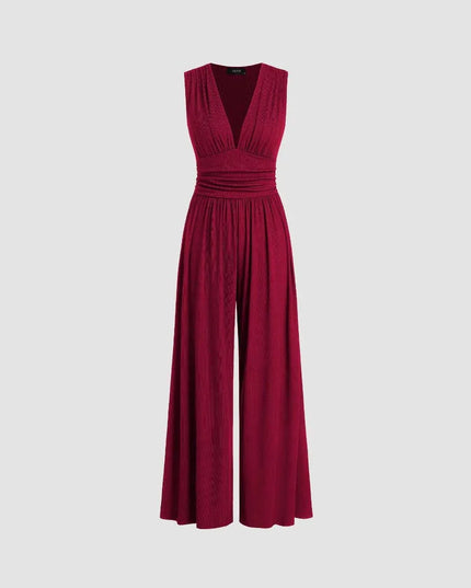 Sleeveless Knit Jumpsuit.