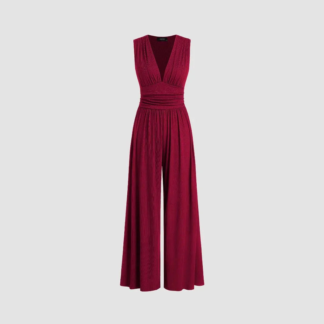 Sleeveless Knit Jumpsuit.