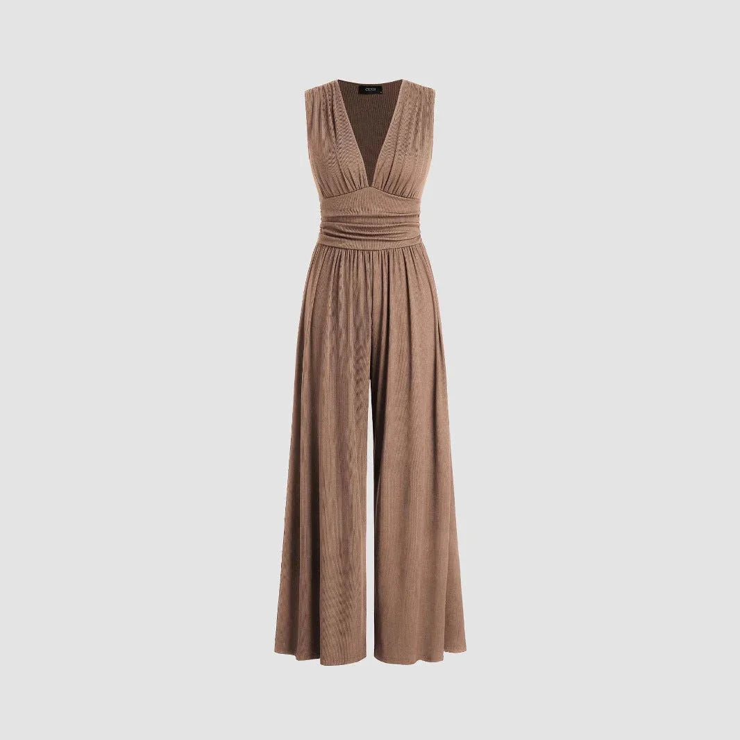 Sleeveless Knit Jumpsuit.