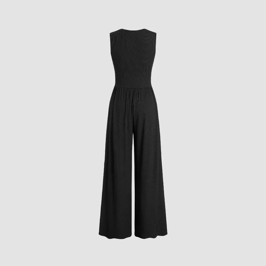 Sleeveless Knit Jumpsuit.