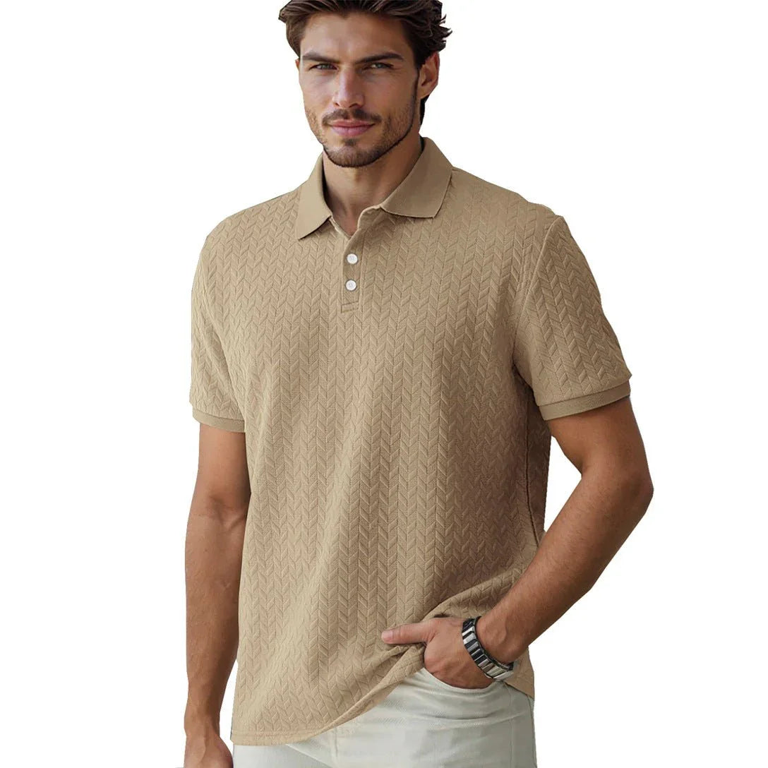 Solid Color Jacquard Polo.