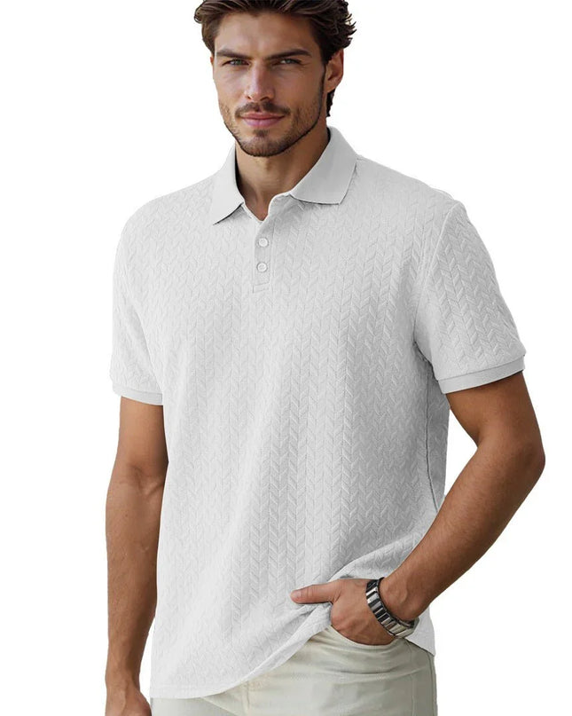 Solid Color Jacquard Polo.