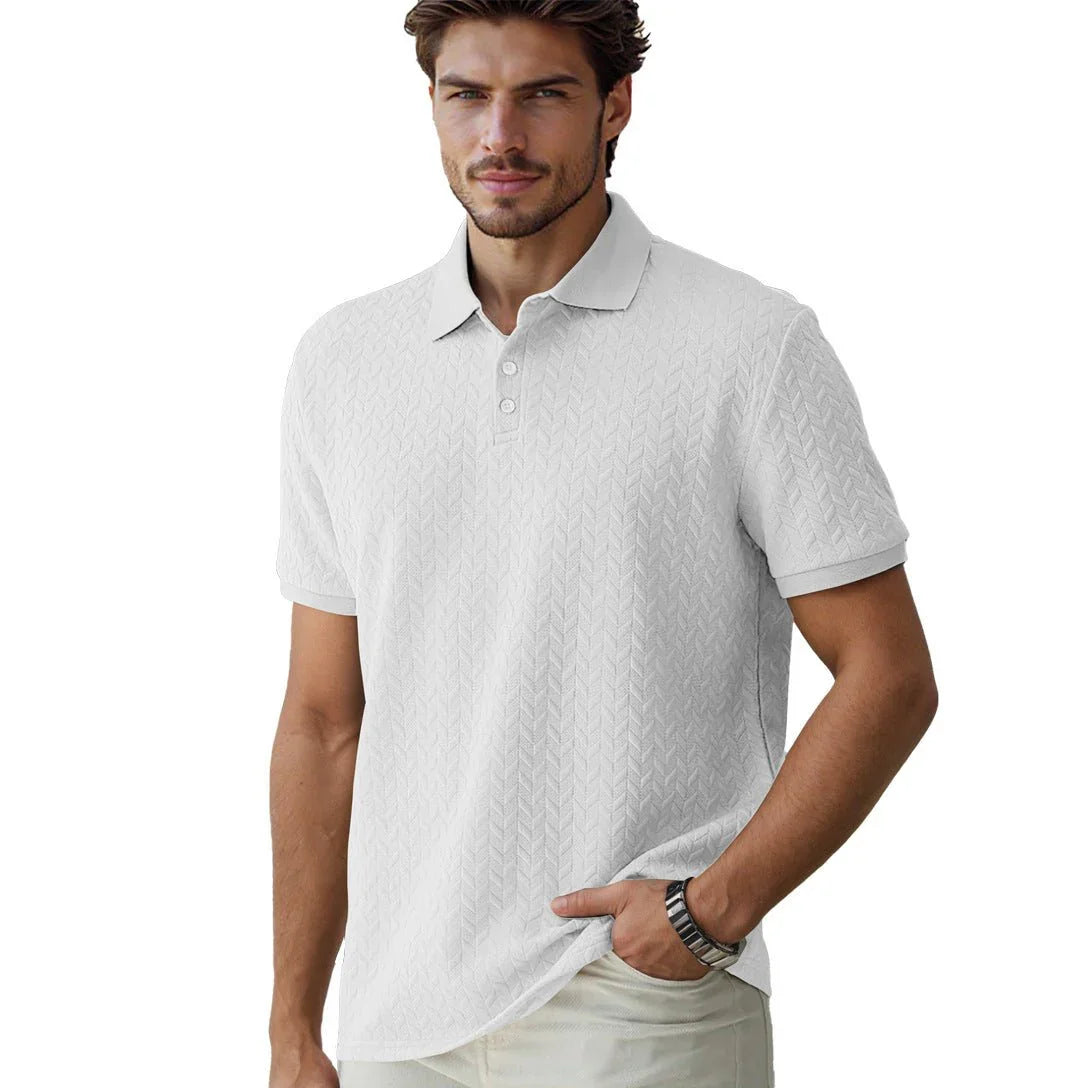 Solid Color Jacquard Polo.