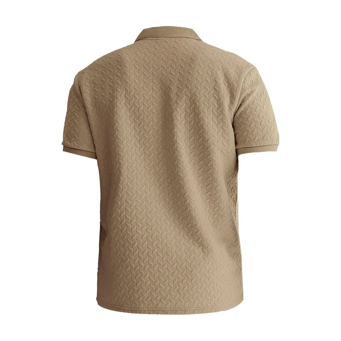 Solid Color Jacquard Polo.