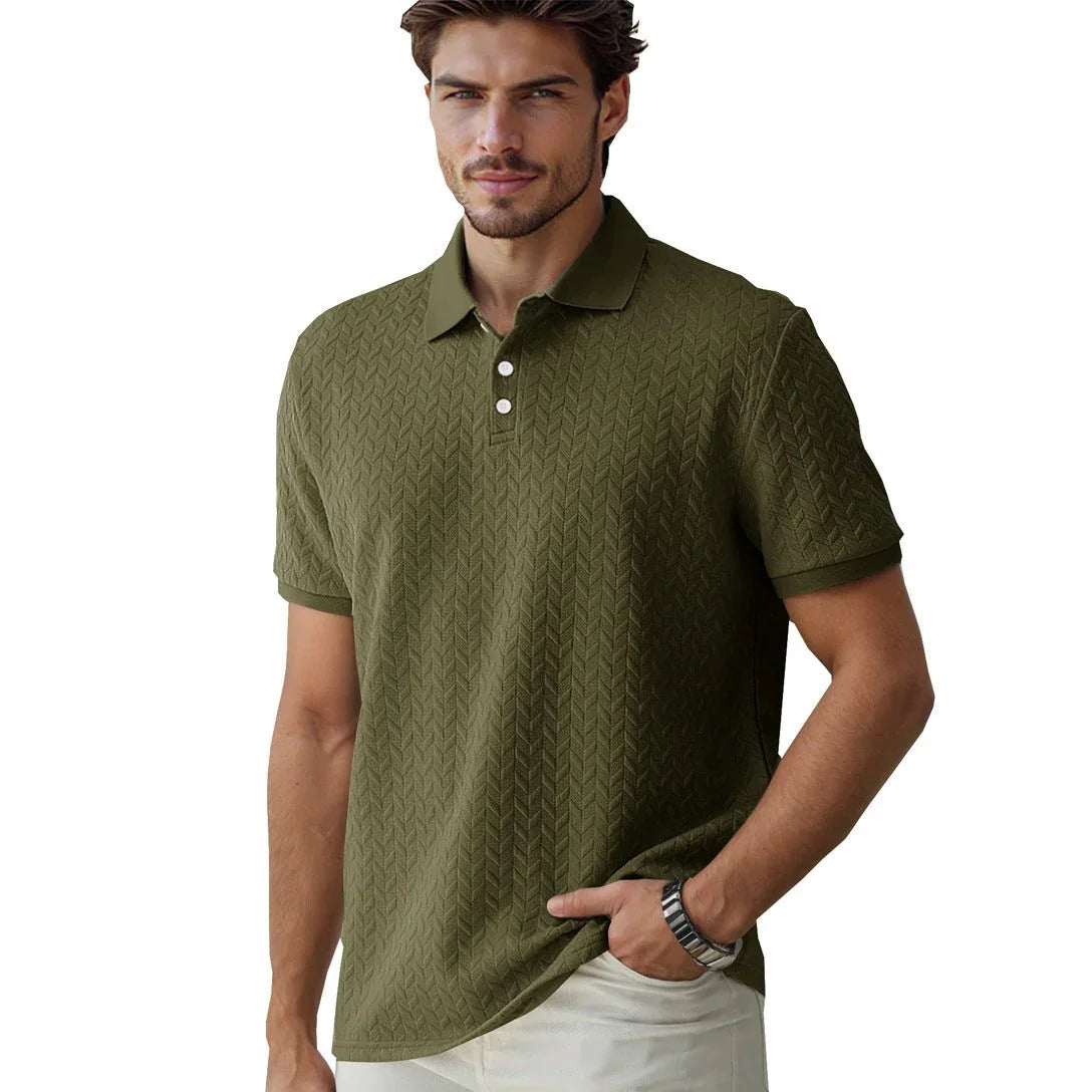 Solid Color Jacquard Polo.