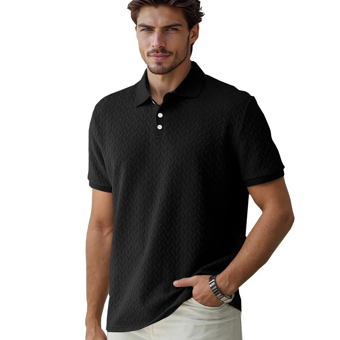 Solid Color Jacquard Polo.