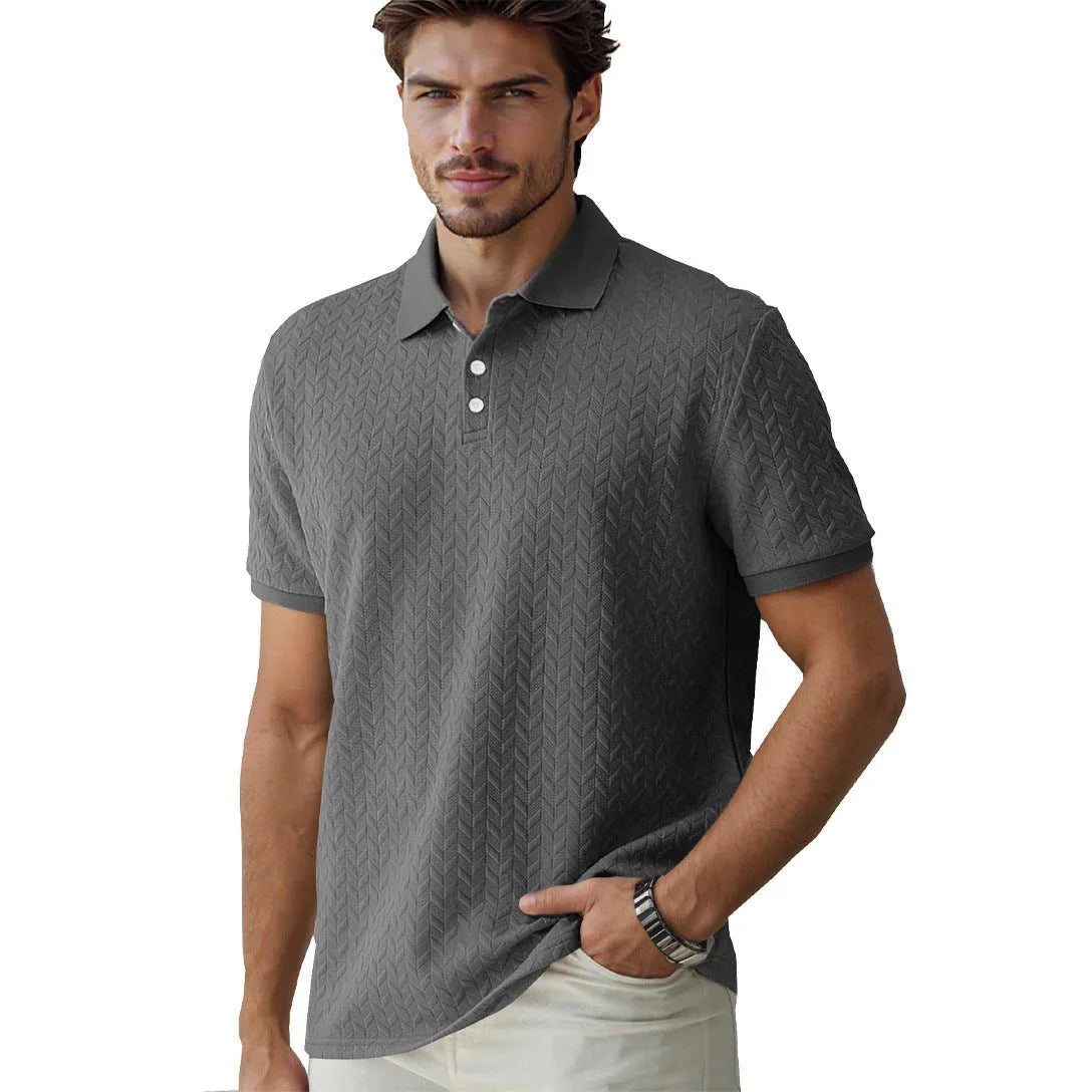 Solid Color Jacquard Polo.