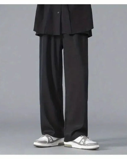 Straight Pants Men Elastic Waist Loose Casual.