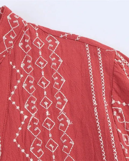 Style Ethnic Style Embroidered Shirt.