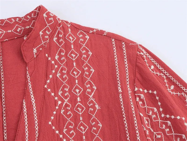 Style Ethnic Style Embroidered Shirt.
