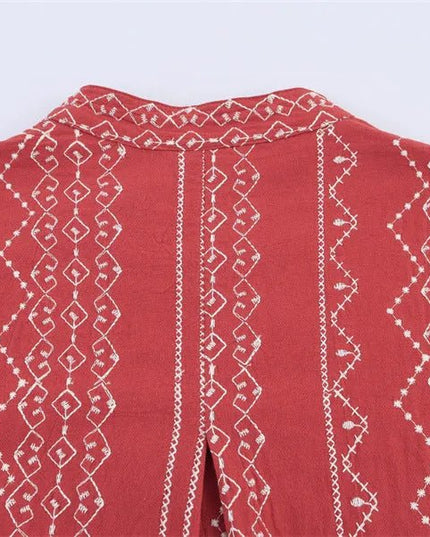 Style Ethnic Style Embroidered Shirt.