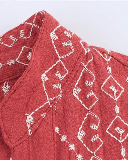 Style Ethnic Style Embroidered Shirt.