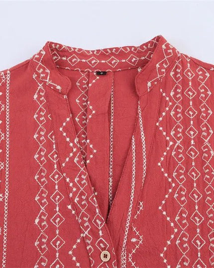 Style Ethnic Style Embroidered Shirt.