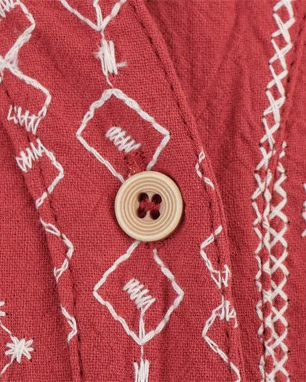 Style Ethnic Style Embroidered Shirt.