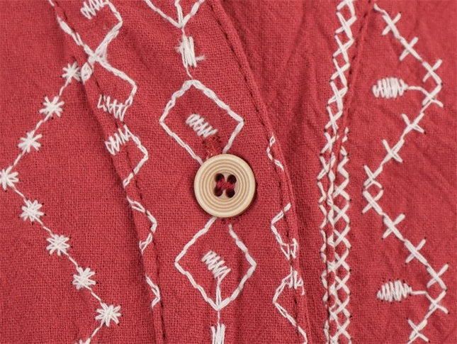 Style Ethnic Style Embroidered Shirt.