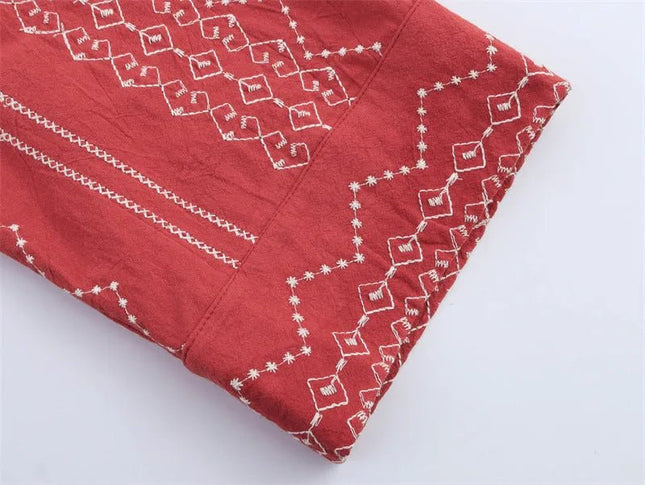 Style Ethnic Style Embroidered Shirt.