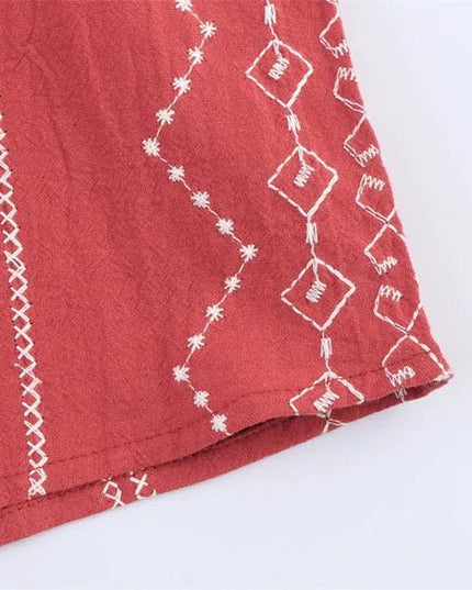 Style Ethnic Style Embroidered Shirt.