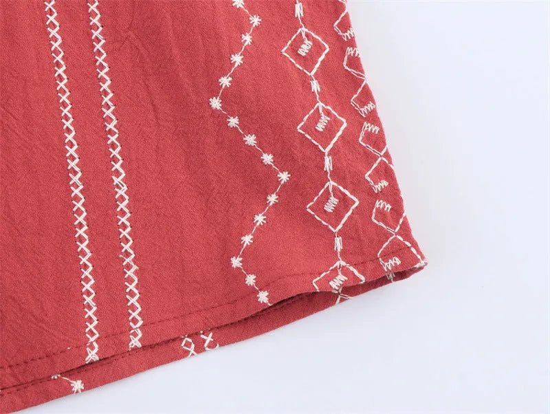 Style Ethnic Style Embroidered Shirt.