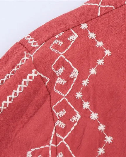 Style Ethnic Style Embroidered Shirt.