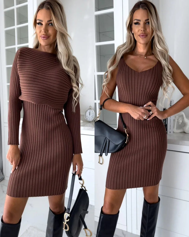 Stylish Knit Co-Ord Set – Long Sleeve Top & Slim.