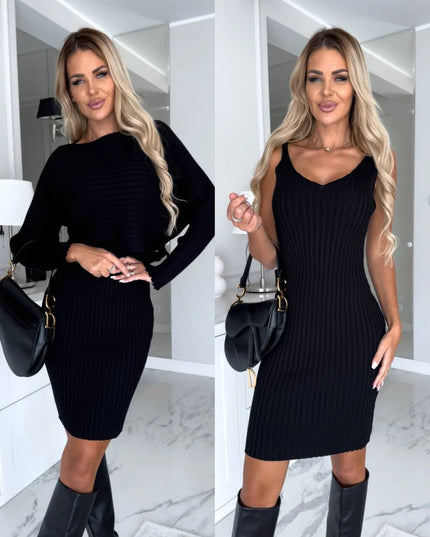 Stylish Knit Co-Ord Set – Long Sleeve Top & Slim.