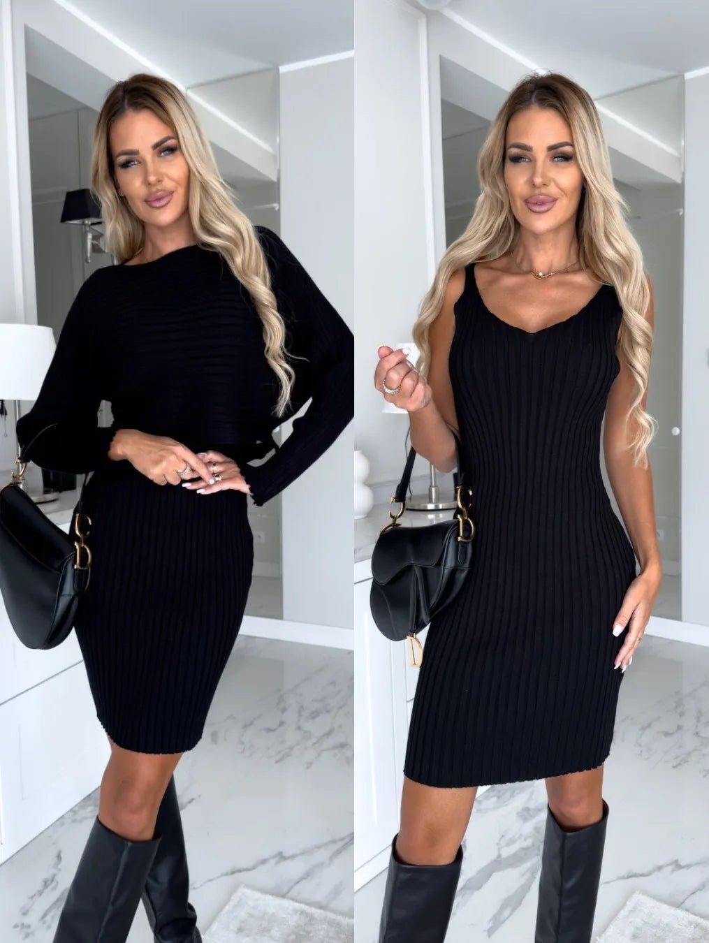 Stylish Knit Co-Ord Set – Long Sleeve Top & Slim.