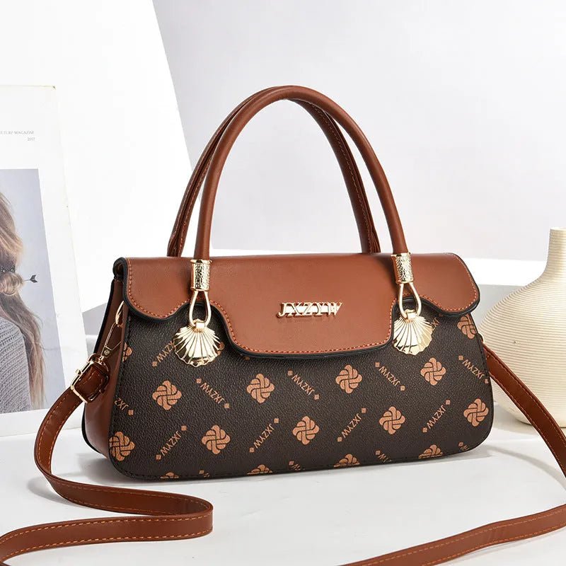 Stylish Letter Print Vintage Crossbody Bag.