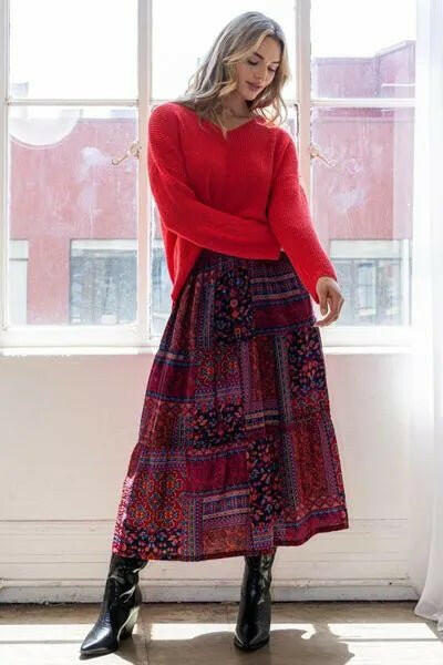 Tiered Maxi Skirt.