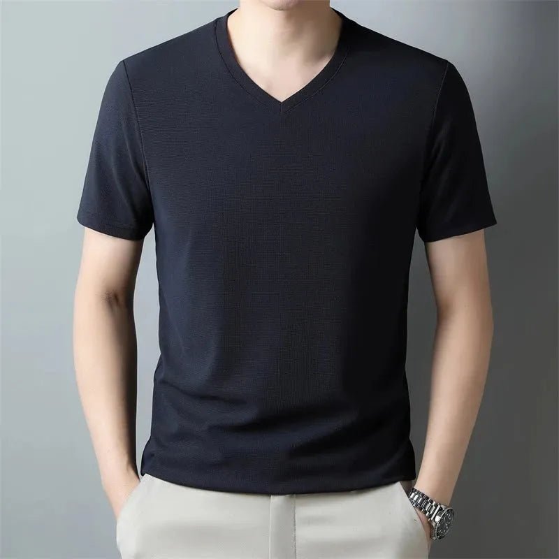 V Neck Short Sleeved T-shirt Summer Comfortable Top - Everclothed™