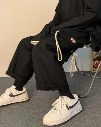 Wide leg Cotton Cargo Pants.