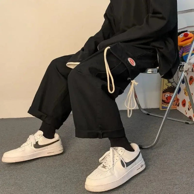 Wide leg Cotton Cargo Pants.