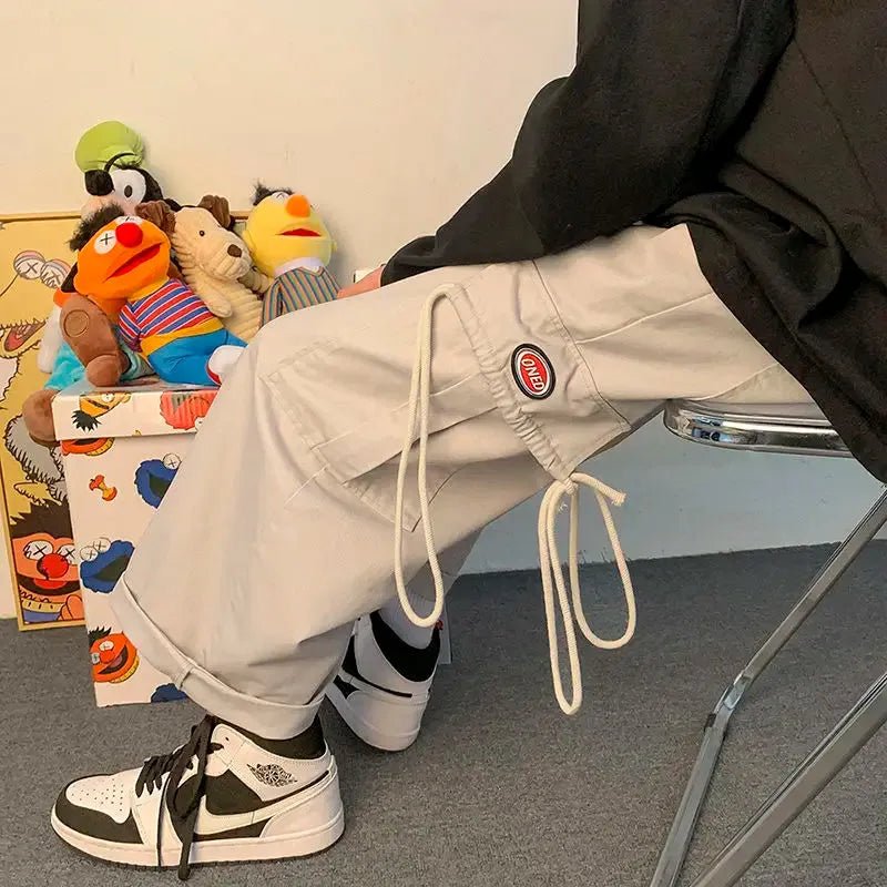 Wide leg Cotton Cargo Pants.