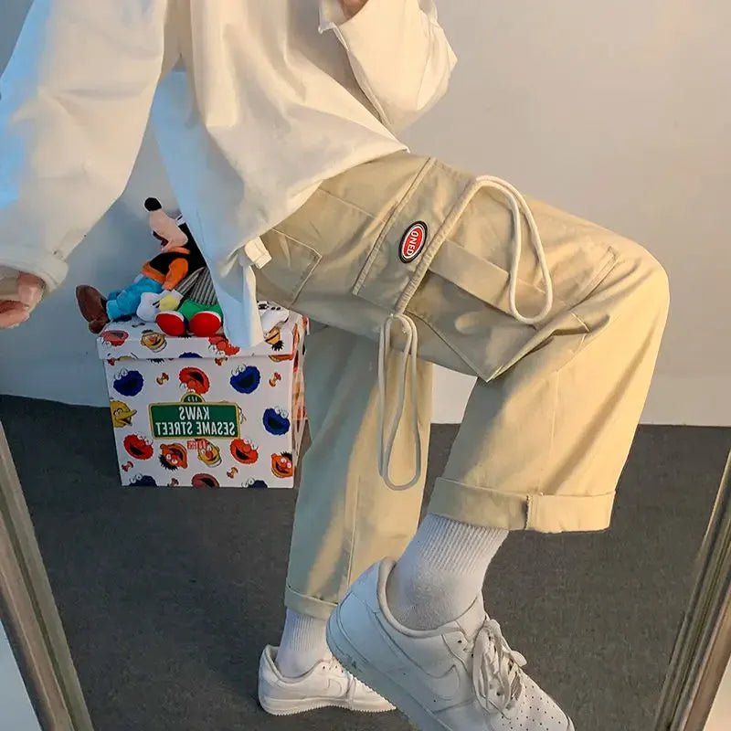 Wide leg Cotton Cargo Pants.